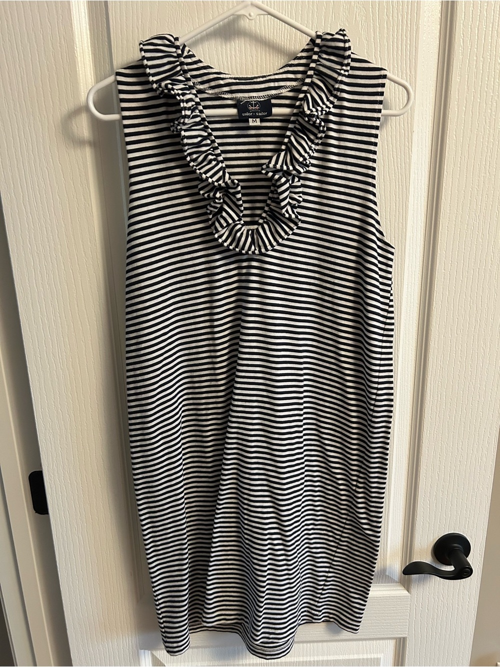 Sailor-Sailor Striped Tee Dress- Navy & White